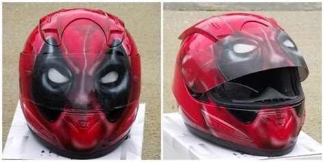 Motorcycle Helmet My Friend Painted Deadpool
