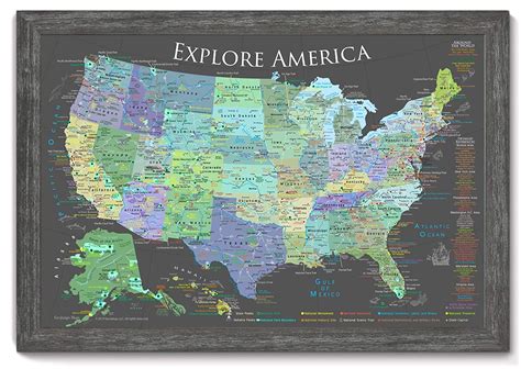 Buy National Parks Push Pin Map Explore America Map Slate Edition