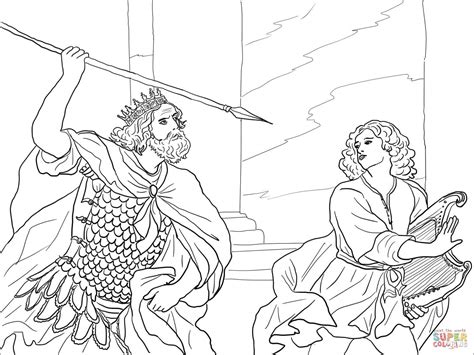 Permission granted to reproduce this page for class use. Saul Tries To Kill David Coloring Pages Printable Coloring ...