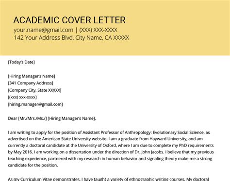 Cover Letter University Lecturer Position Sample Letter