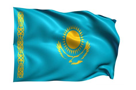 Kazakhstan Waving Flag Realistic Transparent Background 15309569 Png