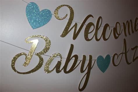 Welcome Baby Banner Baby Shower Banner Its A Boy Etsy