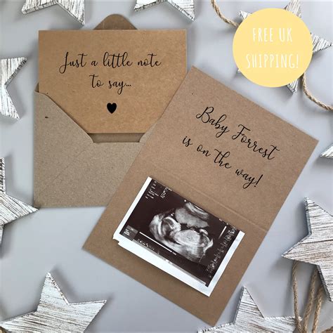 Pregnancy Announcement Card Personalised Baby Announcement Etsy Uk