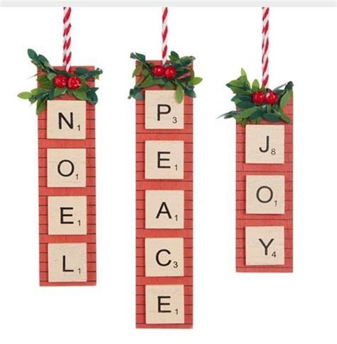 Scrabble Christmas Ornament Set Of 3 Etsy Letter Ornaments
