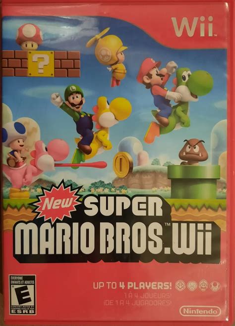Nintendo Wii Complete Bundle Lot Super Mario Bros Manual 4 Controllers