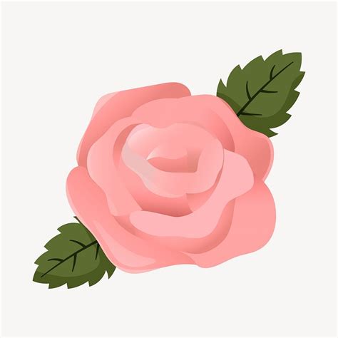 Pink Rose Clipart Cute Cartoon Free Psd Illustration Rawpixel