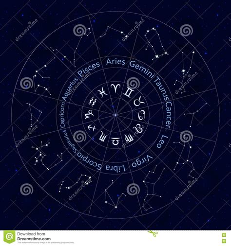 Set Of Stars Zodiac Signs Night Sky Stock Vector Illustration Of 710