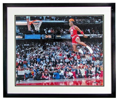 Michael Jordan Autographed And Framed Gatorade Slam Dunk Basketball