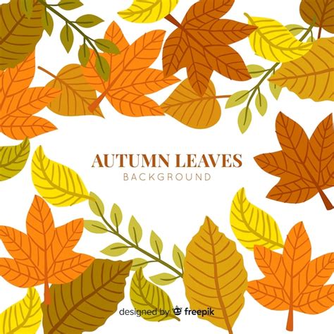 Free Vector Autumn Leaves Background Hand Drawn Style