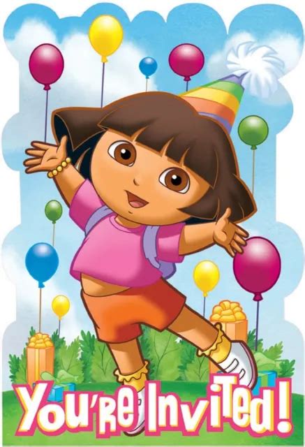 Dora The Explorer Birthday Party Invitations Invites Childrens