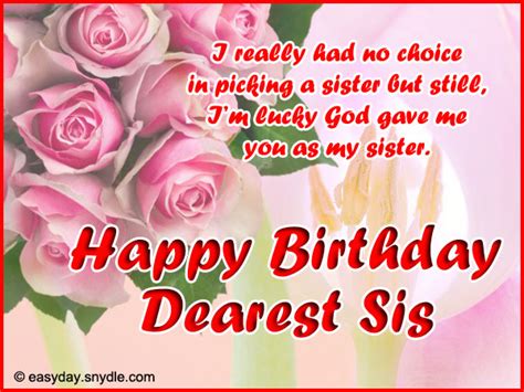 Birthday wishes and messages for sister. Birthday Wishes for Sister - Easyday