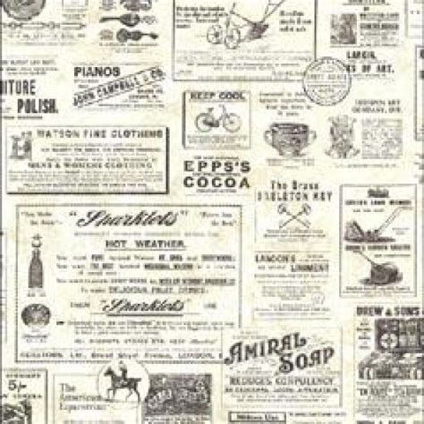Adamstown Cream Vintage Newspaper Ctr64271 Brewster Wallpaper