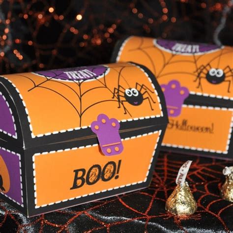 Halloween Treat Box Halloween Treasure Chest Printable Etsy