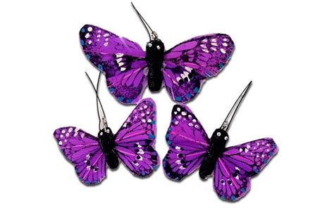 Midwest Design Butterfly Feather Smlg Purple 3pc Michaels
