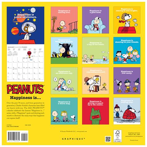 Peanuts Happiness Is 2021 Wall Calendar 16 Month Calendars