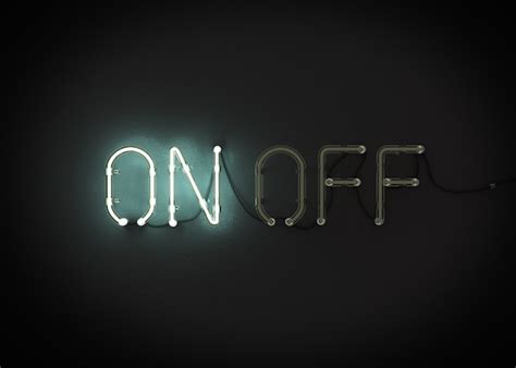 On And Off Neon Light Sign 3d Rendering Premium Photo
