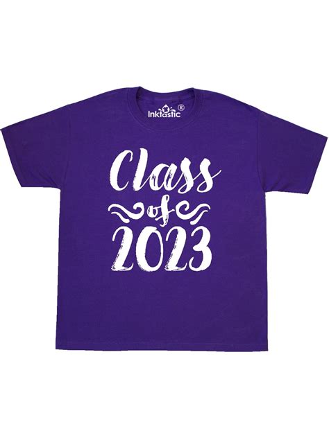 Class Of 2023 Graduation Brushstroke Text In White Youth T Shirt