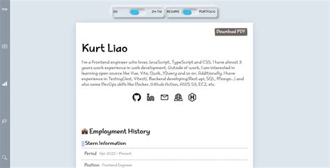 Github Kurt Liao Resume My Resume Portfolio Made By Alpinejs And Tailwindcss