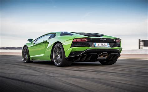 Download Wallpapers Lamborghini Aventador S 2017 Rear View Sports