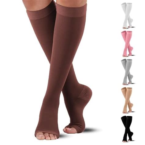 Mojo Compression Socks 5xl Brown Plus Size Open Toe Bariatric Support