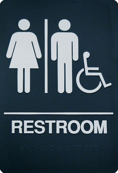 Corko Signs Unisex Braille Restroom Sign Bathroom Sign With Double Sided 3m Tape