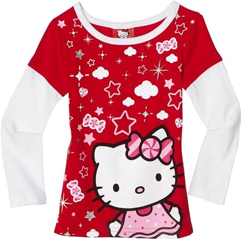 Hello Kitty Niñas Dos Fer X Mas Holiday Playera Color Rojo Talla 6