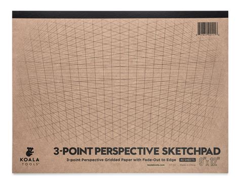 Koala Tools Drawing Perspective 3 Point Large Sketch Pad 9” X 12