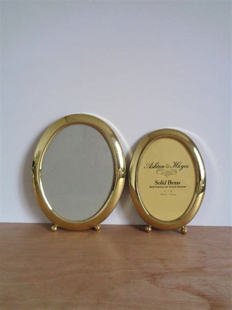 Vintage Solid Brass Oval Footed Picture Frames 5x7 4x6 3x5