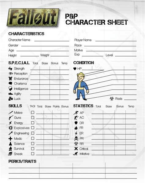 Fallout Character Sheet By Tamashii7 On Deviantart