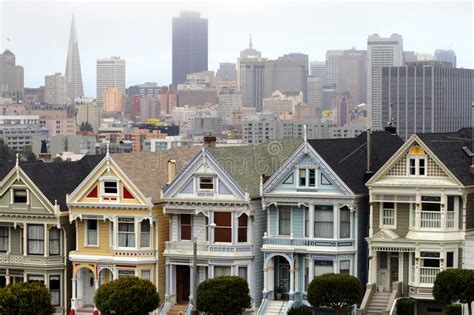 Colorful Victorian Houses In San Francisco Stock Photo Image Of