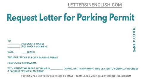 Request Letter For Parking Permit Sample Letter Requesting Parking