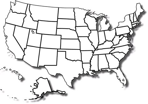 Free United States Black And White Outline Map Download Free United
