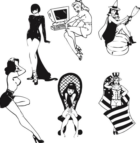 Sexy Black And White Silhouette 04 Vector Free Vector 4vector