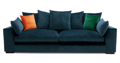 Plush Velvet Pillow Back 4 Seater Sofa Dfs