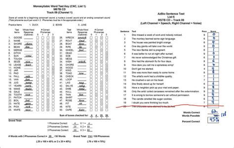 two examples of typical speech perception tests performed in the download scientific diagram