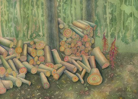 Fall Firewood Painting By Anne Havard