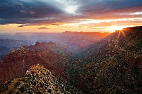 Grand Canyon Sunrise Mountain Sunrise Rock Canyon Hd Wallpaper