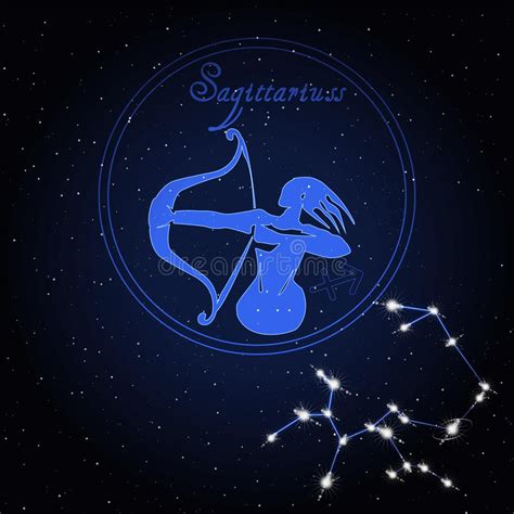 Sagittarius Astrology Constellation Of The Zodiac Stock Vector