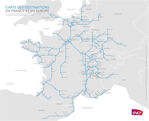 Map Of Tgv Train Routes And Destinations In France