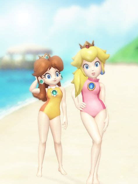 Peach And Daisy Swimsuit On Deviantart Mario Bros マリオ 水着