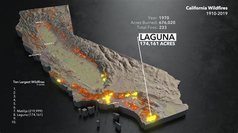 Map See Californias Wildfire History Since 1910 Nbc Los Angeles