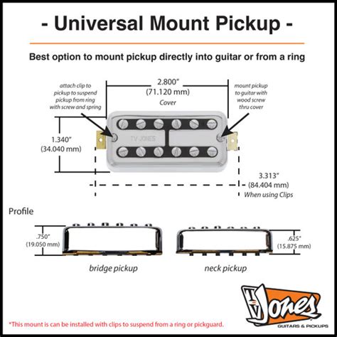 Universal Mount Guitar And Bass Pickups Tv Jones