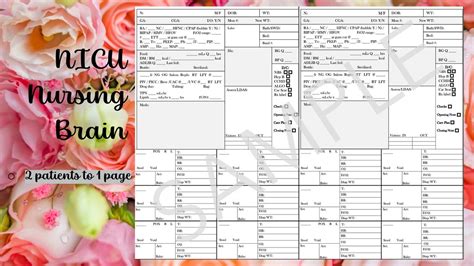 Nicu Nurse Brain Nicu Report Sheet Neonatal Report Sheet Neonatal