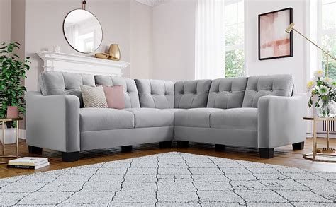 Belmont Grey Velvet Corner Sofa Furniture And Choice