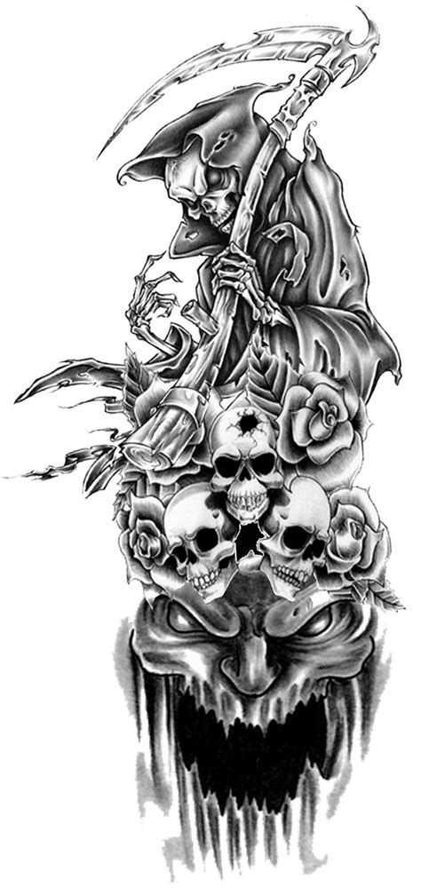 Reaper Tat By Xxdarkreignxx On Deviantart Skull Sleeve