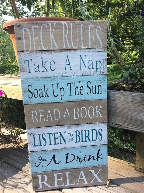 Deck Rules Sign Deck Sign Deck Decor Lakehouse Decor Cottage Decor