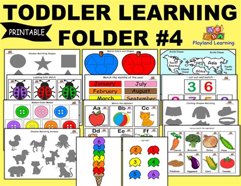 Toddler Learning Folder 4 Busy Book Printable Instant Etsy Toddler