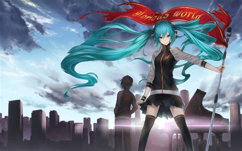 Hatsune miku's birthday is getting closer each day and, with such a big event incoming for all of her fans, it's only logical that even more merchandise will soon make their appearance! vocaloid, Butterfly, City, Clouds, Hatsune, Miku, Headphones, Instrument, Long, Hair, Microphone ...
