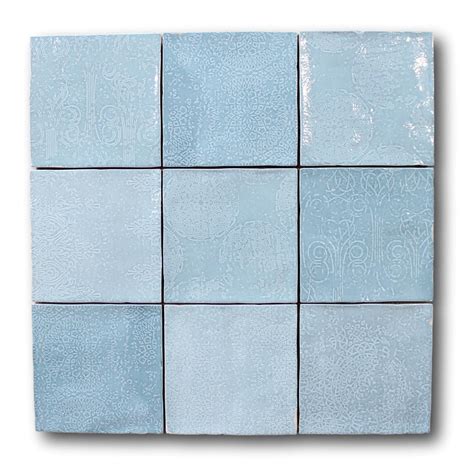 9 Sq Ft Boxes Of Mestizaje Zellige 5 X 5 Ceramic Tiles Aqua Decor