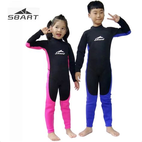 Sbart 2mm Kids Neoprene Wetsuit For Children 2 12y Long Sleeve Fullbody